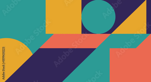 Geometric Shapes in Vibrant Colors Display.