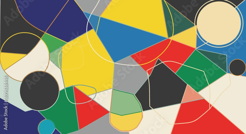 Abstract Geometric Shapes and Colored Forms.
