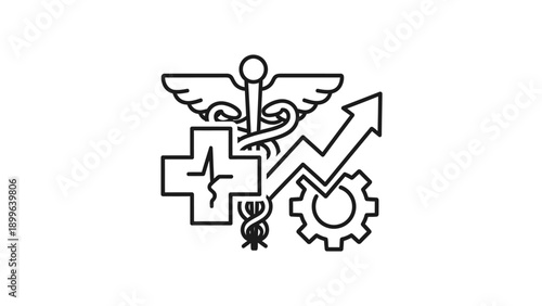 Medical healthcare technology innovation and growth concept icons