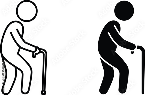 Two individuals using walking canes to support their mobility and stability.