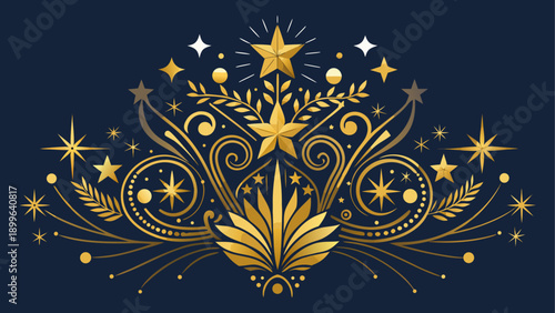 Elegant gold floral design with ornate details