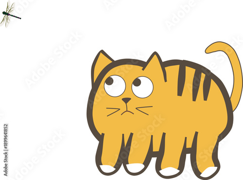 Angry cute orange tabby cat sitting grumpy expression whiskers cartoon pet isolated on white great for feline mood emotion animallover illustration vector clipart sticker.