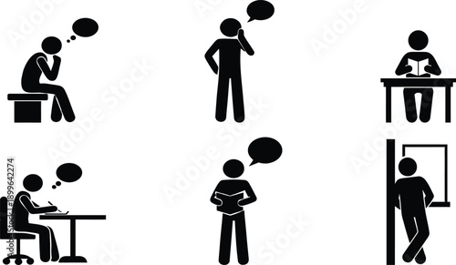 A series of illustrations depicting various individuals engaged in different activities.