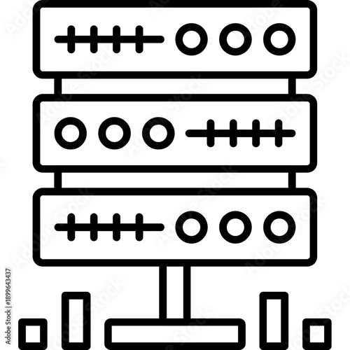 Server Rack Icon Vector Element