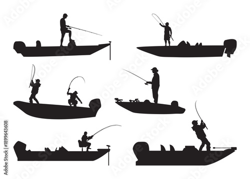 Bass Boat vector, Bass Boat clipart, Bass Boat silhouette