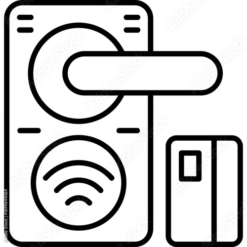 Smart Door Lock Icon Vector Element