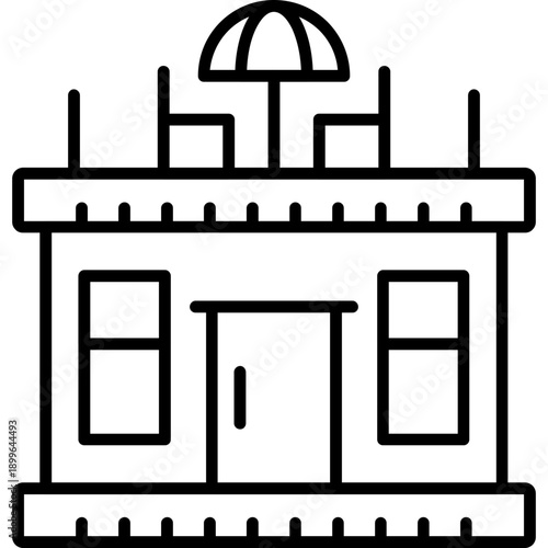 Rooftop Bar Icon Vector Element