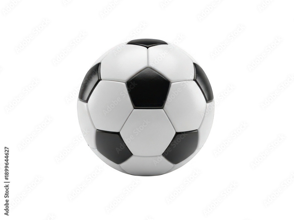Naklejka premium Classic black and white soccer ball isolated on transparent background