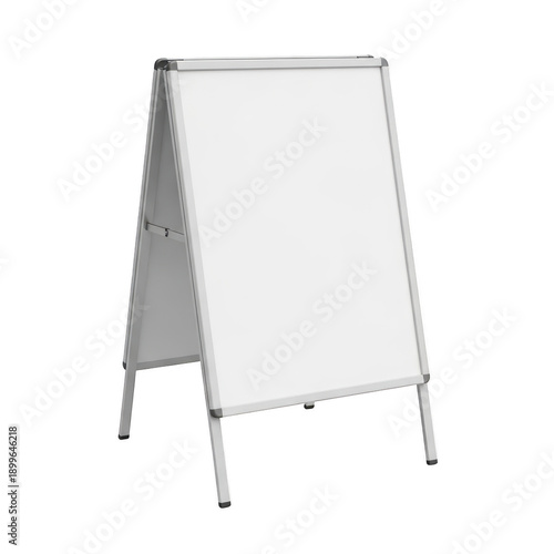 White easel stand isolated on transparent background