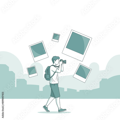 Capturing Moments With A Camera In A Cityscape Outdoors