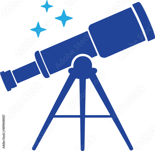 Telescope icon. astronomy, space, stargazing, exploration, science, discovery. vector illustration