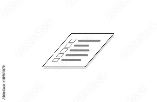 これから始めるTodoリスト 机の上に置かれた斜め構図のフラットイラスト