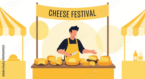 Cheese Festival Vibrant Market Stall Offering Delicious Dairy Delights