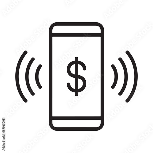 Mobile payment concept a smartphone displaying a dollar sign icon