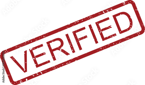 A red rectangular rubber stamp impression clearly indicating the word VERIFIED on a clean white surface