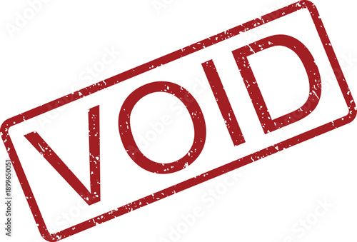 A red rectangular rubber stamp mark clearly showing the uppercase word VOID diagonally on a white background