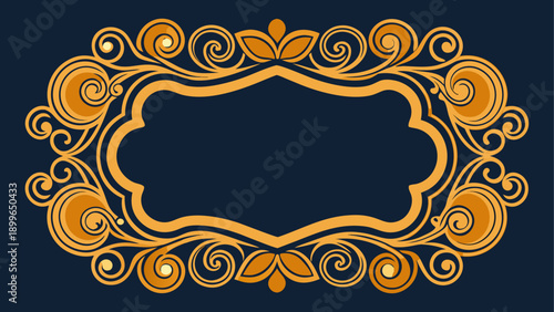 Elegant gold ornamental frame with floral designs