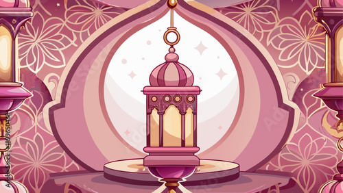 Elegant diwali lantern vector illustration with intricate mandala design