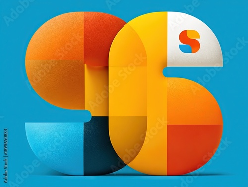 Bold abstract letter S illustration with overlapping circular geometry and warm gradients representing creativity balance and modern digital brand identity