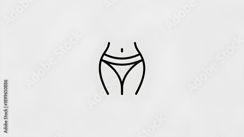 Bikini zone line icon vector, intimate area epilation and hair removal service illustration, isolated PNG