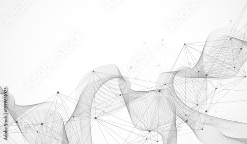 Global network connection concept. Big data visualization. Social network communication in the global computer networks. Internet technology. Business. Science. Vector illustration