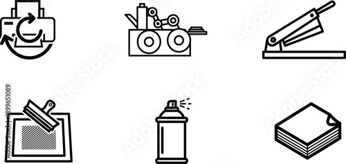 Graphic design and printing tools icons set