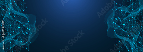 Modern technology circuit board texture background design. Quantum computer technology concept. Futuristic blue circuit board system background. Motherboard vector illustration.