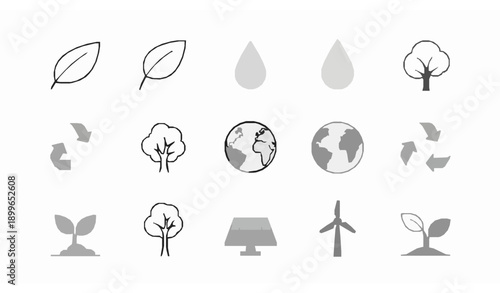 Linear ecology icon vector set with clean editable stroke environment symbols for modern eco design