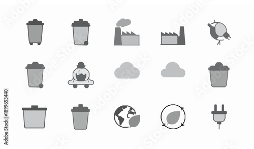 Modern environment line icon vector pack with adjustable stroke for sustainability and green projects