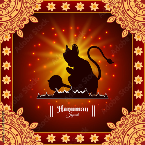 Vector illustration of Hanuman Jayanti social media template