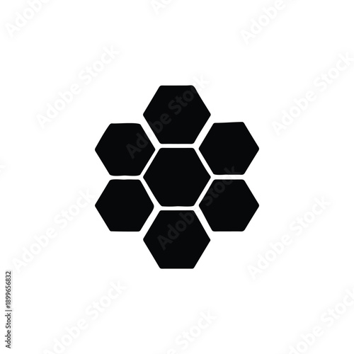 Honeycomb silhouette icon vector flat design.