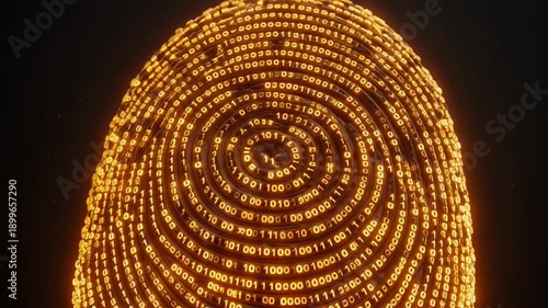 Digital fingerprint made of binary code reflecting innovation technology