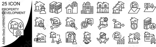 Property development icon set collection