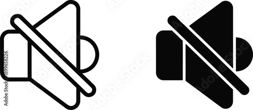 Mute Speaker Icon Set