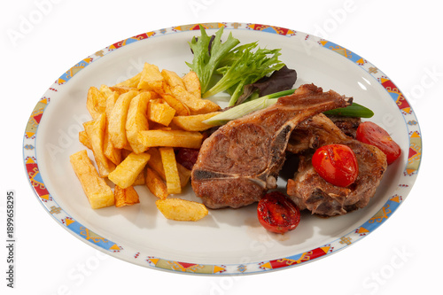 Lamb with boiled potatoes and vegetables