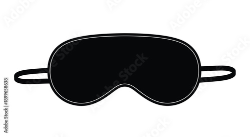 Simple black sleep mask illustration on a plain white background