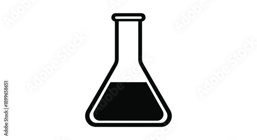 Simple black and white illustration of a conical flask or laboratory beaker