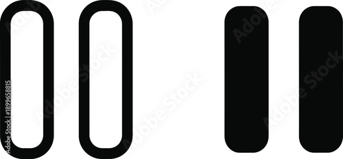 Pause button symbols in black