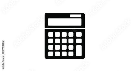 Simple black icon depicting a standard electronic calculator on a white background