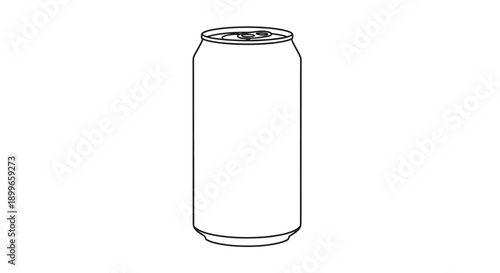 Simple line drawing of a cylindrical aluminum beverage can