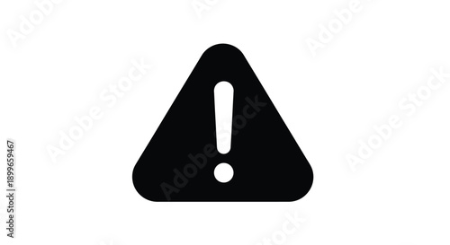Black warning sign with exclamation point inside a yellow triangle