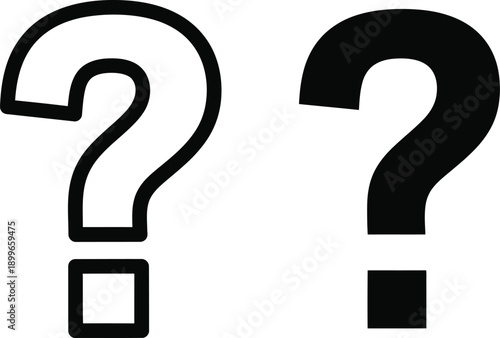 Question Mark Symbols in Black and White