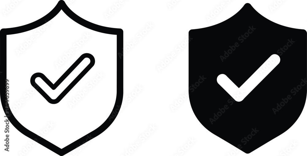Obraz premium Shield Checkmark Security Icons