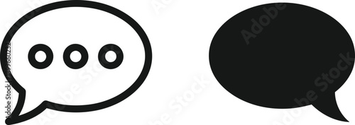 Speech Bubbles Icon Set for Communication and Dialogue