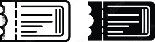 Ticket icons in black and white