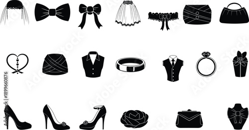 Fashion accessories and apparel icons