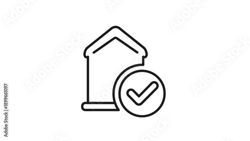 Home icon with check mark for verified property