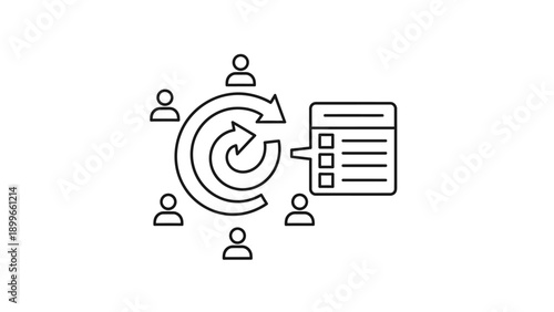Iterative team workflow with user icons and task list management