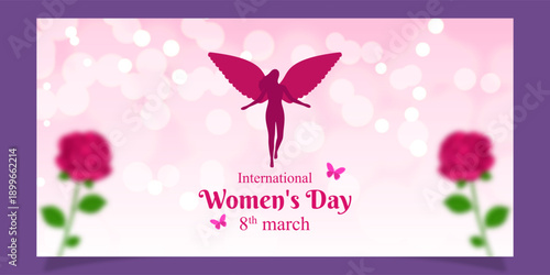 Vector illustration of International Women's Day social media template