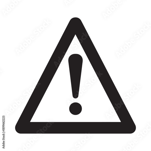 Black triangle warning sign with exclamation point a striking silhouette